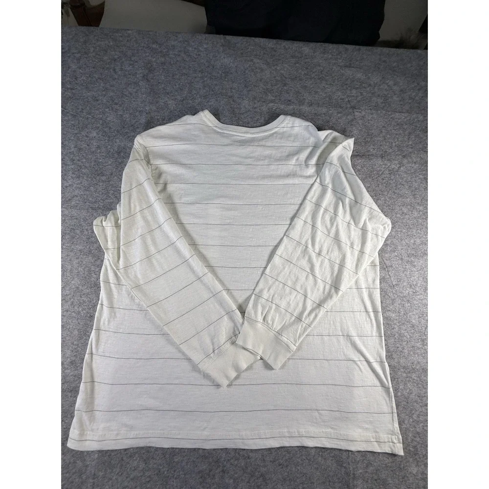 Fall Creek Long Sleeve Pullover T-Shirt Mens 3XL Off White W Grey Stripe NWT‎